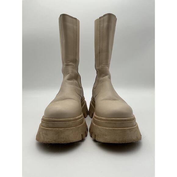 Alohas 'All Rounder' Cream Leather Boot Size 9 - Picture 5 of 7